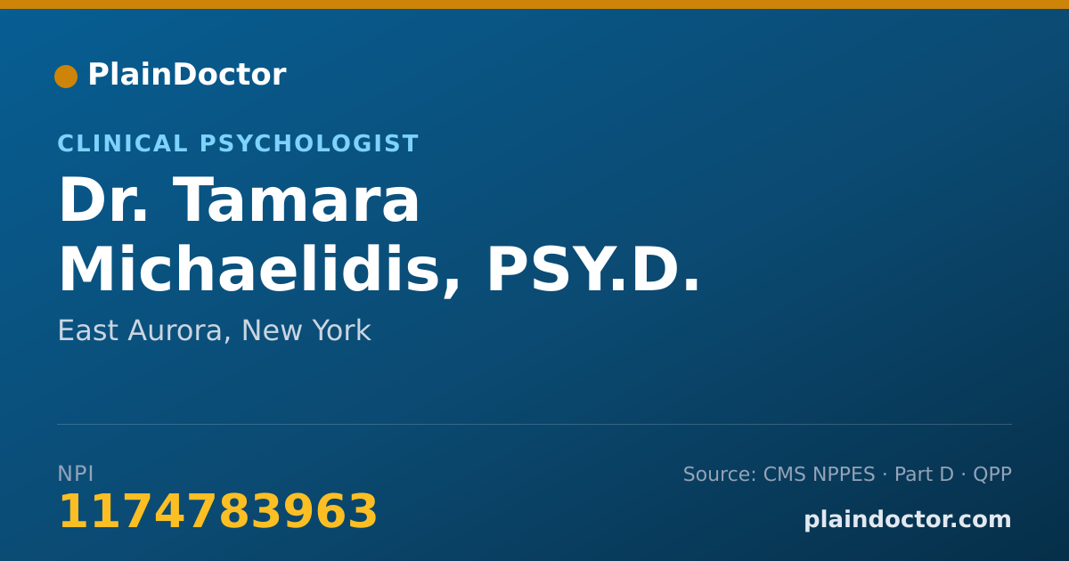 Shareable card for Tamara Michaelidis, PSY.D. - Clinical Psychologist, East Aurora, NY