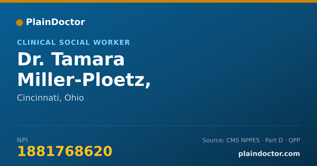 Shareable card for Tamara Miller-Ploetz, L.I.S.W. - Clinical Social Worker, Cincinnati, OH