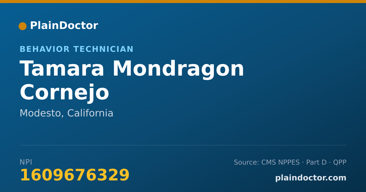 Shareable card for Tamara Mondragon Cornejo - Behavior Technician, Modesto, CA