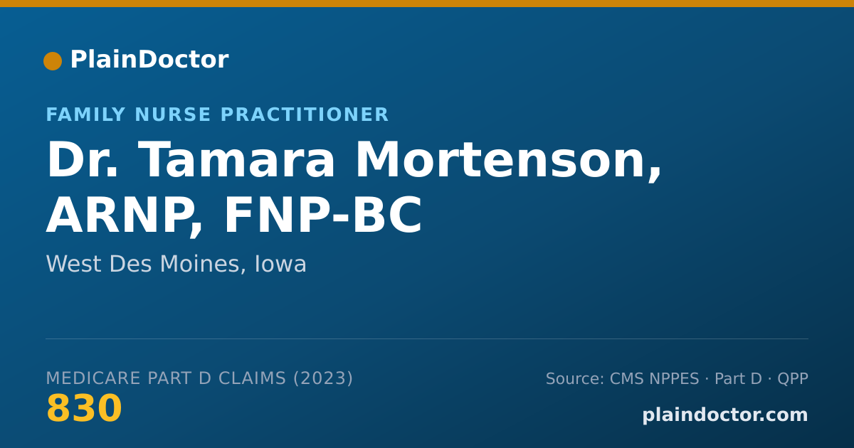Shareable card for Tamara Mortenson, ARNP, FNP-BC - Family Nurse Practitioner, West Des Moines, IA