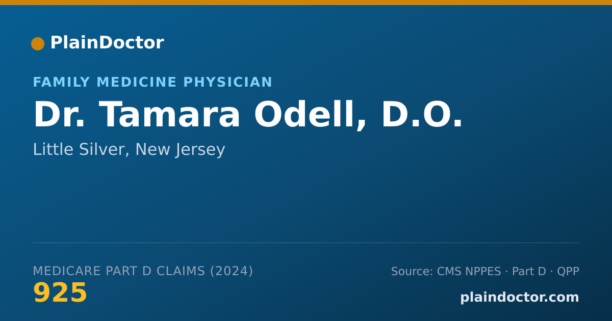 Shareable card for Tamara Odell, D.O. - Family Medicine Physician, Little Silver, NJ