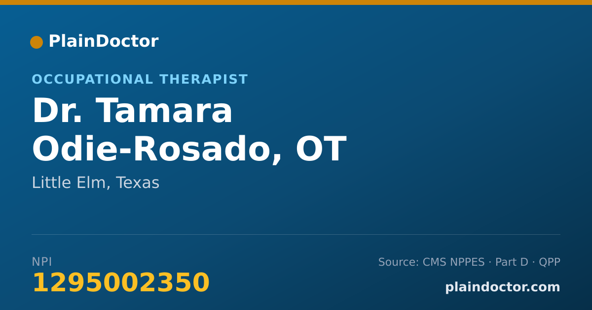 Shareable card for Tamara Odie-Rosado, OT - Occupational Therapist, Little Elm, TX