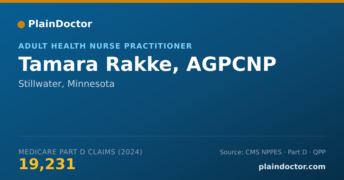 Shareable card for Tamara Rakke, AGPCNP - Adult Health Nurse Practitioner, Stillwater, MN