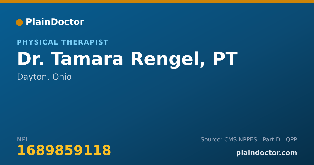 Shareable card for Tamara Rengel, PT - Physical Therapist, Dayton, OH