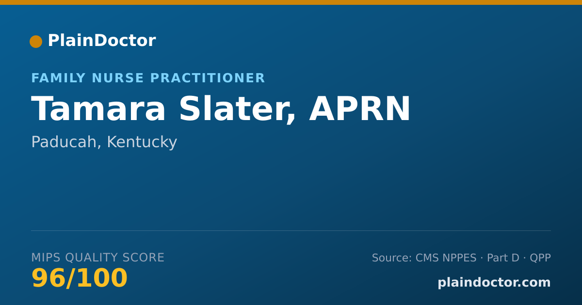 Shareable card for Tamara Slater, APRN - Family Nurse Practitioner, Paducah, KY