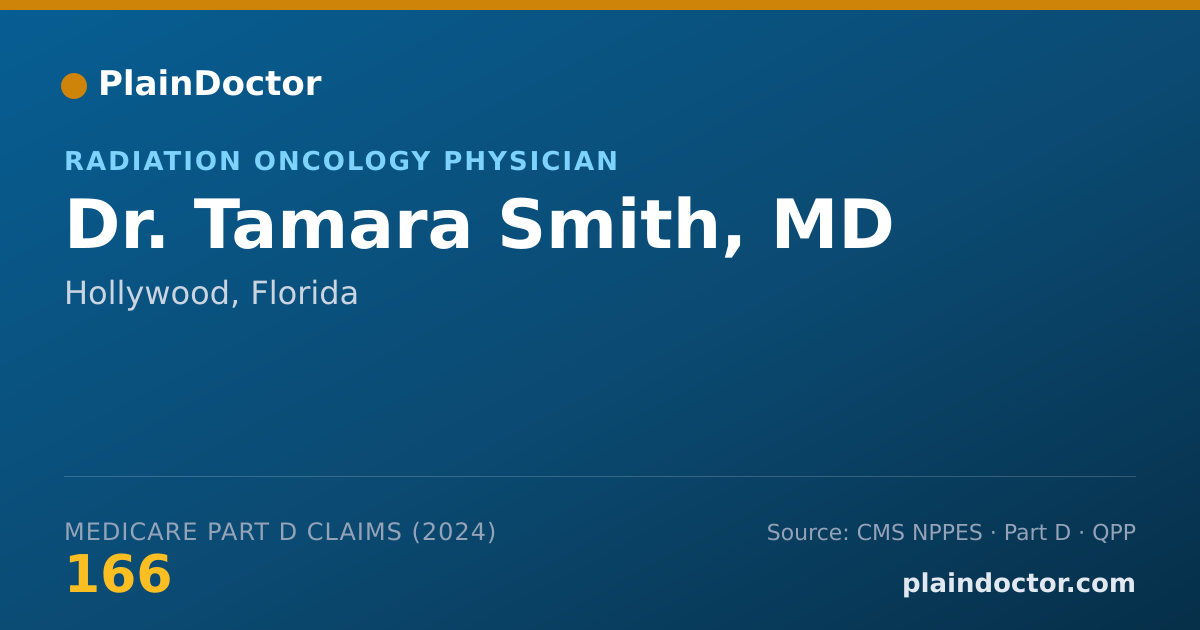 Shareable card for Tamara Smith, MD - Radiation Oncology Physician, Hollywood, FL