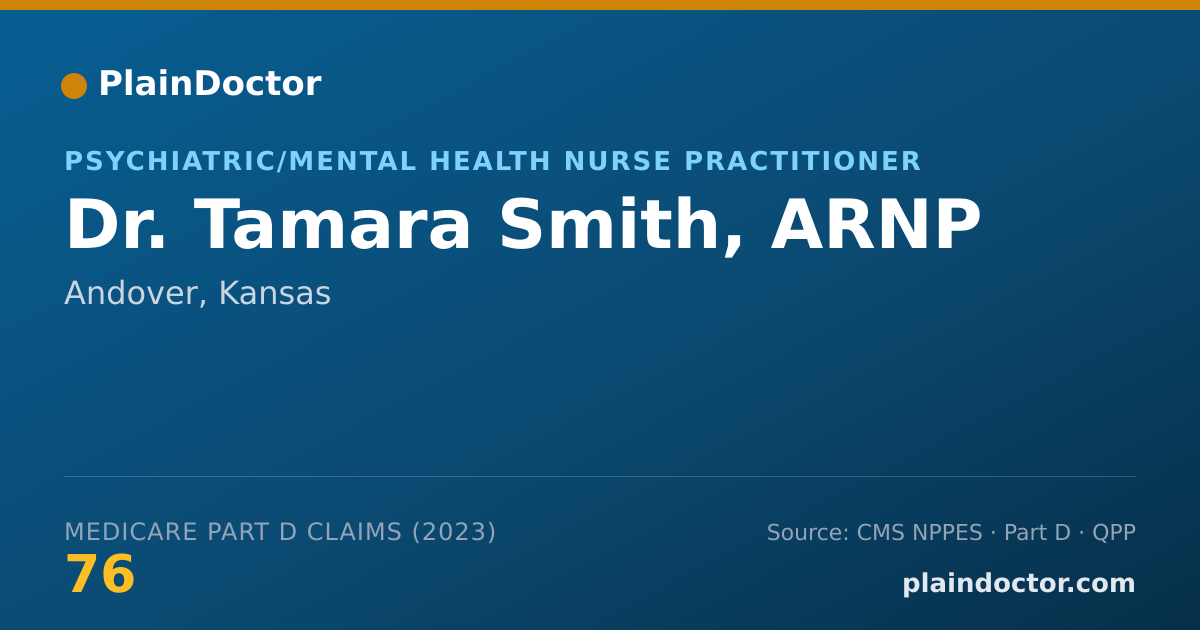 Shareable card for Tamara Smith, ARNP - Psychiatric/Mental Health Nurse Practitioner, Andover, KS