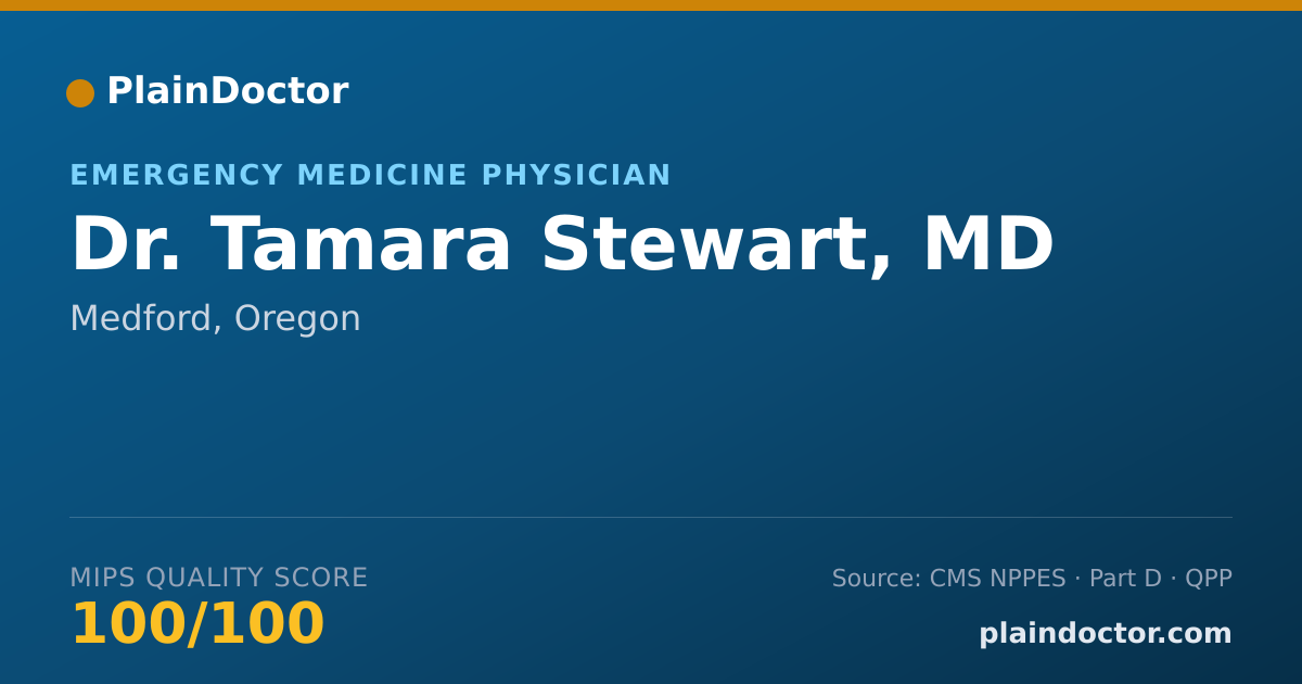 Shareable card for Tamara Stewart, MD - Emergency Medicine Physician, Medford, OR