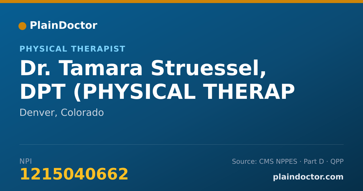 Shareable card for Tamara Struessel, DPT (PHYSICAL THERAP - Physical Therapist, Denver, CO