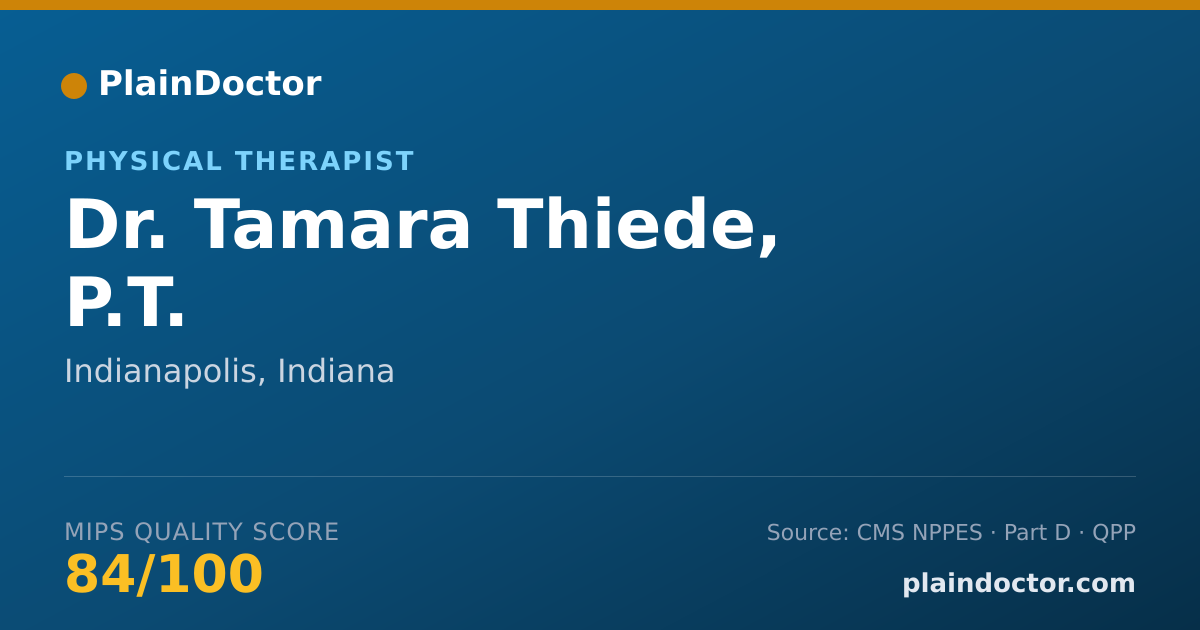 Shareable card for Tamara Thiede, P.T. - Physical Therapist, Indianapolis, IN