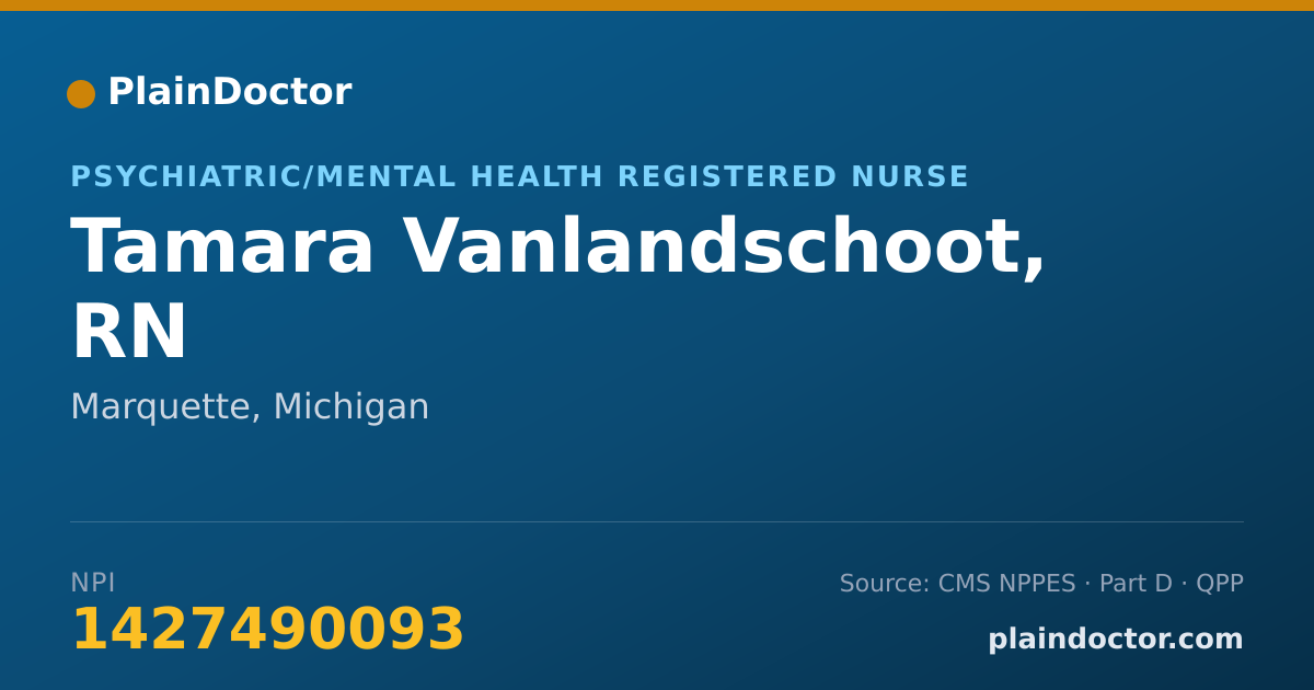 Shareable card for Tamara Vanlandschoot, RN - Psychiatric/Mental Health Registered Nurse, Marquette, MI