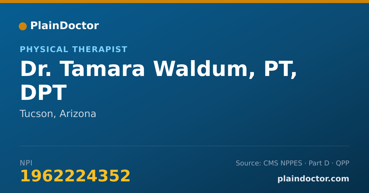Shareable card for Tamara Waldum, PT, DPT - Physical Therapist, Tucson, AZ