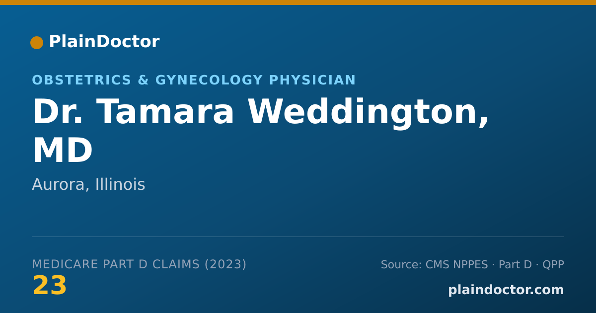 Shareable card for Tamara Weddington, MD - Obstetrics & Gynecology Physician, Aurora, IL