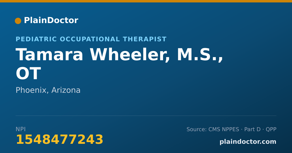 Shareable card for Tamara Wheeler, M.S., OT - Pediatric Occupational Therapist, Phoenix, AZ