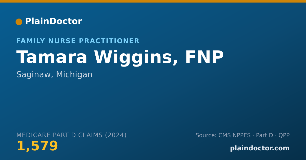 Shareable card for Tamara Wiggins, FNP - Family Nurse Practitioner, Saginaw, MI
