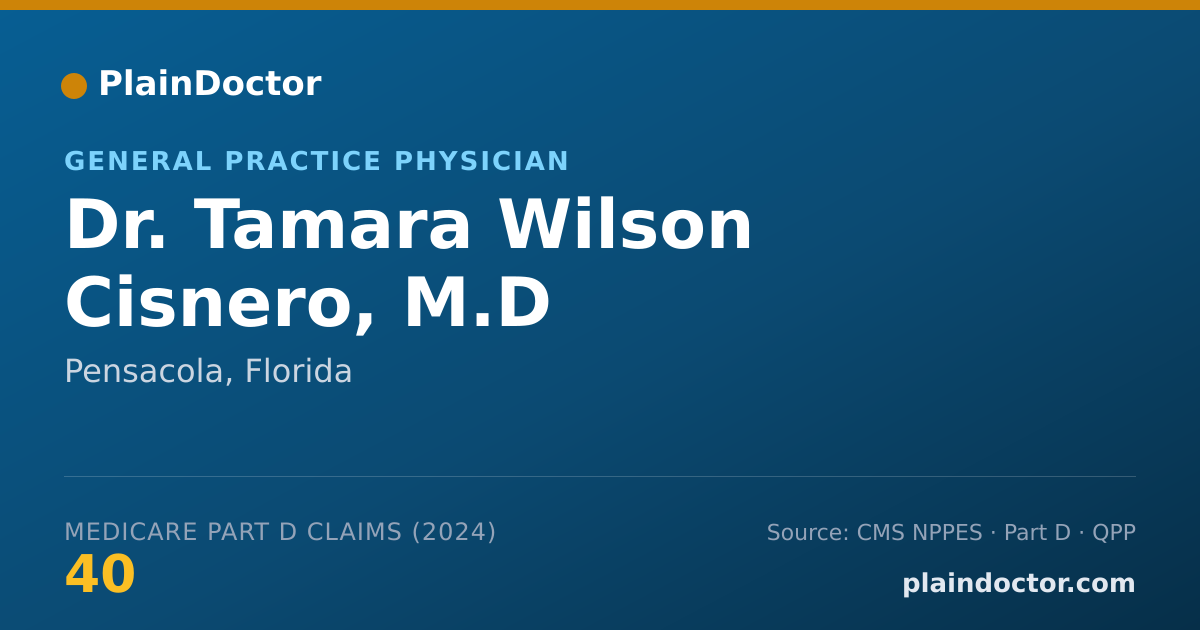 Shareable card for Tamara Wilson Cisnero, M.D - General Practice Physician, Pensacola, FL
