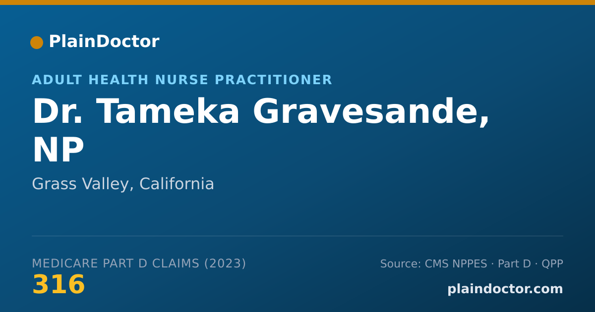 Shareable card for Tameka Gravesande, NP - Adult Health Nurse Practitioner, Grass Valley, CA