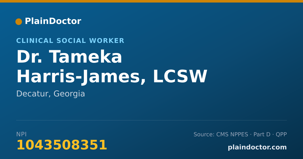 Shareable card for Tameka Harris-James, LCSW - Clinical Social Worker, Decatur, GA