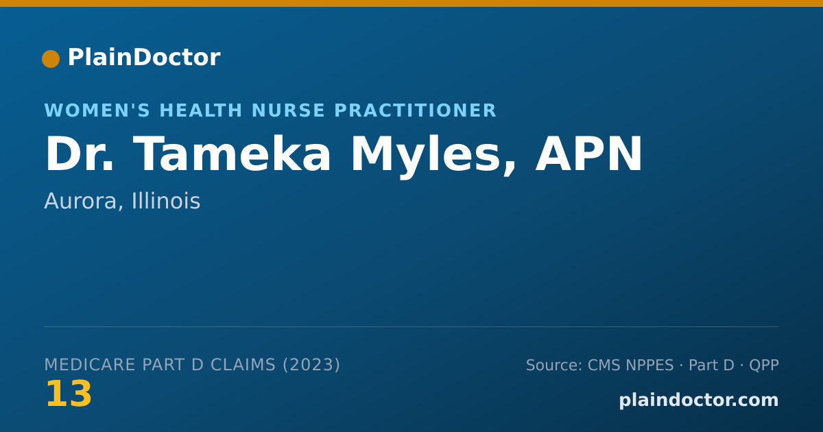Shareable card for Tameka Myles, APN - Women's Health Nurse Practitioner, Aurora, IL