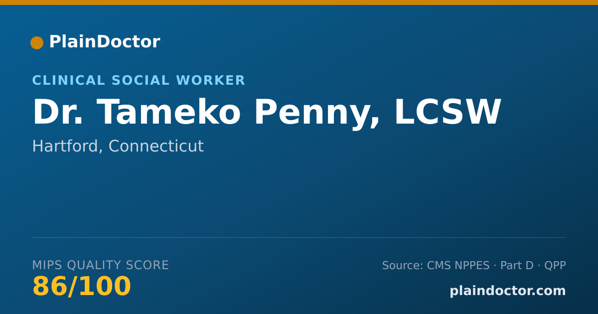 Shareable card for Tameko Penny, LCSW - Clinical Social Worker, Hartford, CT