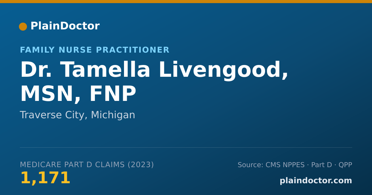 Shareable card for Tamella Livengood, MSN, FNP - Family Nurse Practitioner, Traverse City, MI