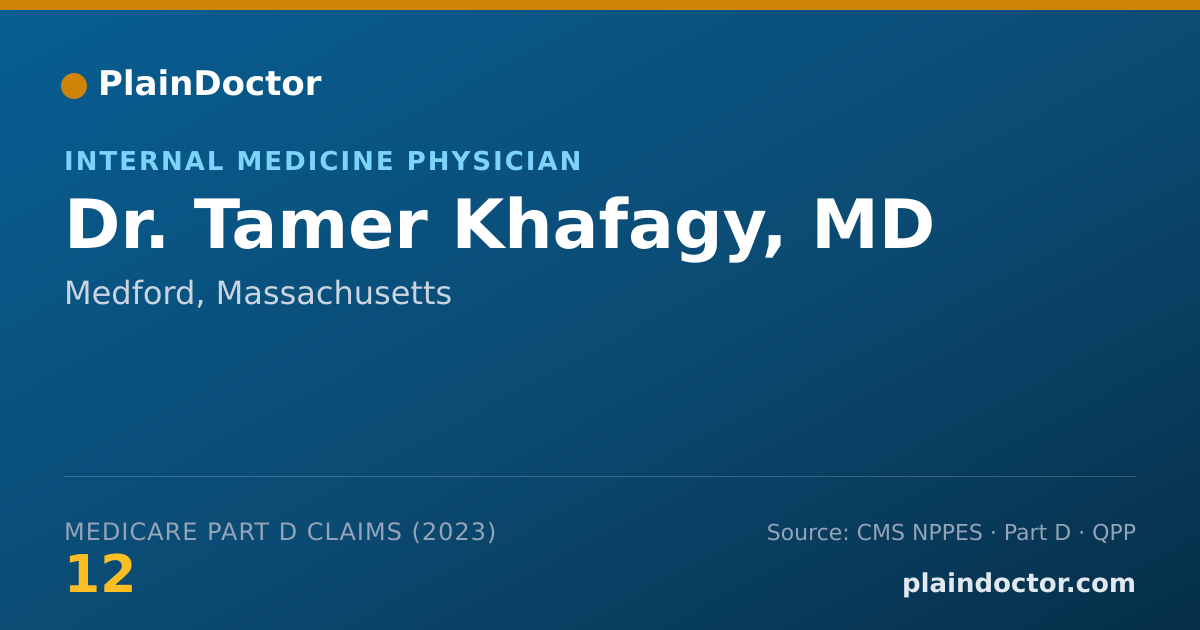 Shareable card for Tamer Khafagy, MD - Internal Medicine Physician, Medford, MA