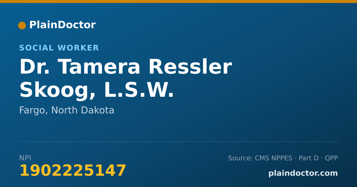 Shareable card for Tamera Ressler Skoog, L.S.W. - Social Worker, Fargo, ND
