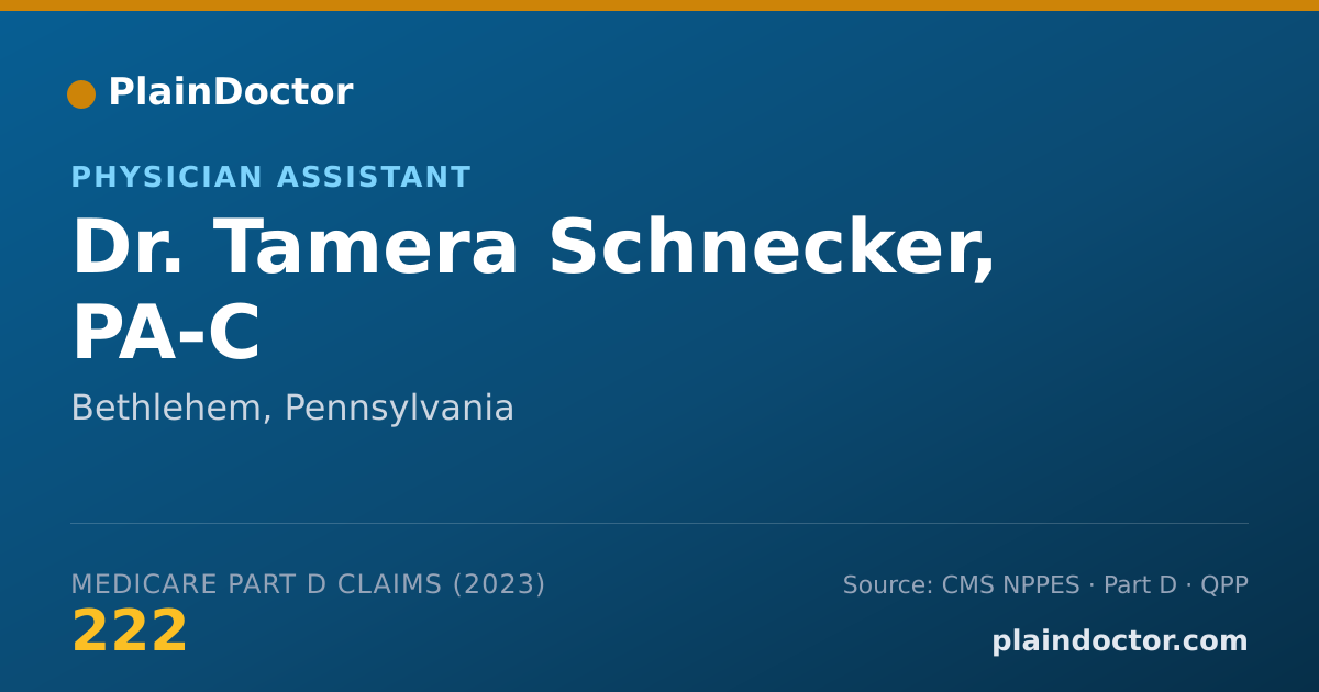 Shareable card for Tamera Schnecker, PA-C - Physician Assistant, Bethlehem, PA