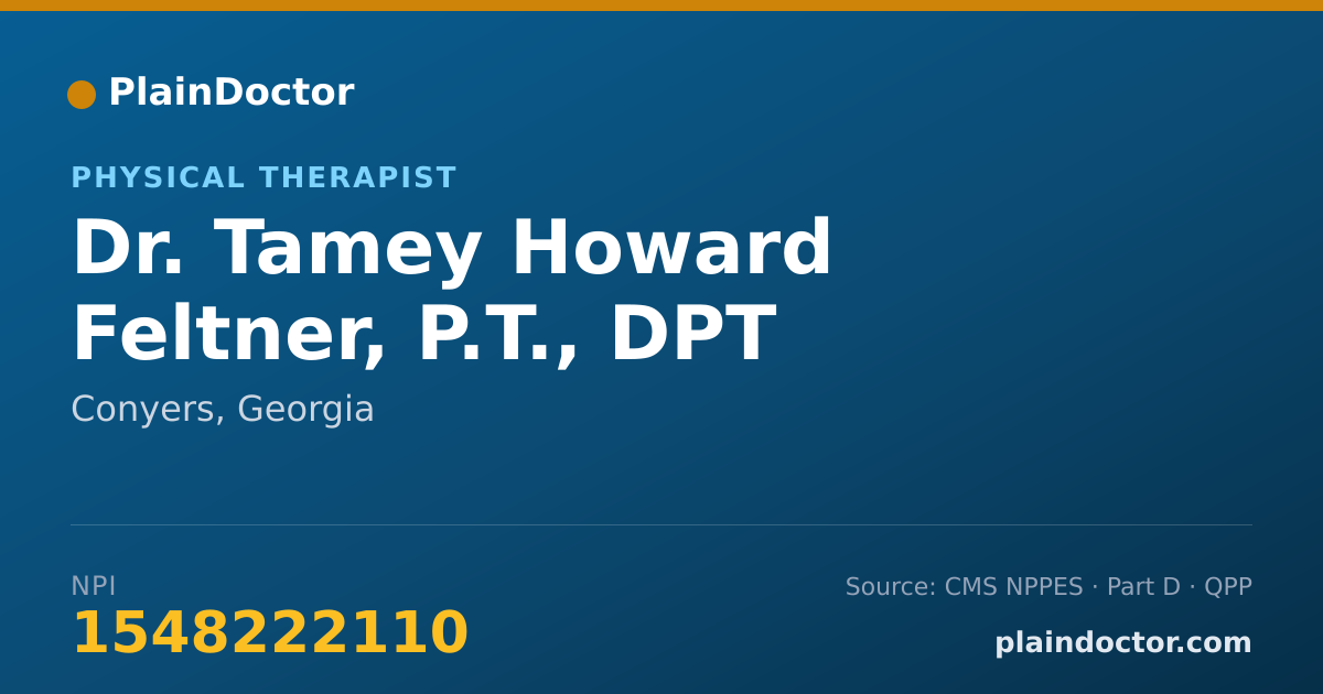 Shareable card for Tamey Howard Feltner, P.T., DPT - Physical Therapist, Conyers, GA