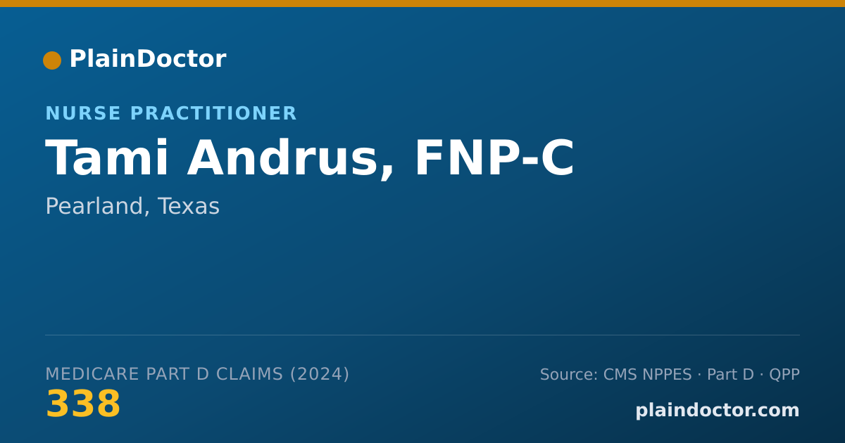 Shareable card for Tami Andrus, FNP-C - Nurse Practitioner, Pearland, TX