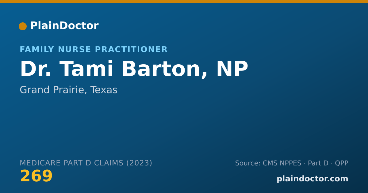 Shareable card for Tami Barton, NP - Family Nurse Practitioner, Grand Prairie, TX