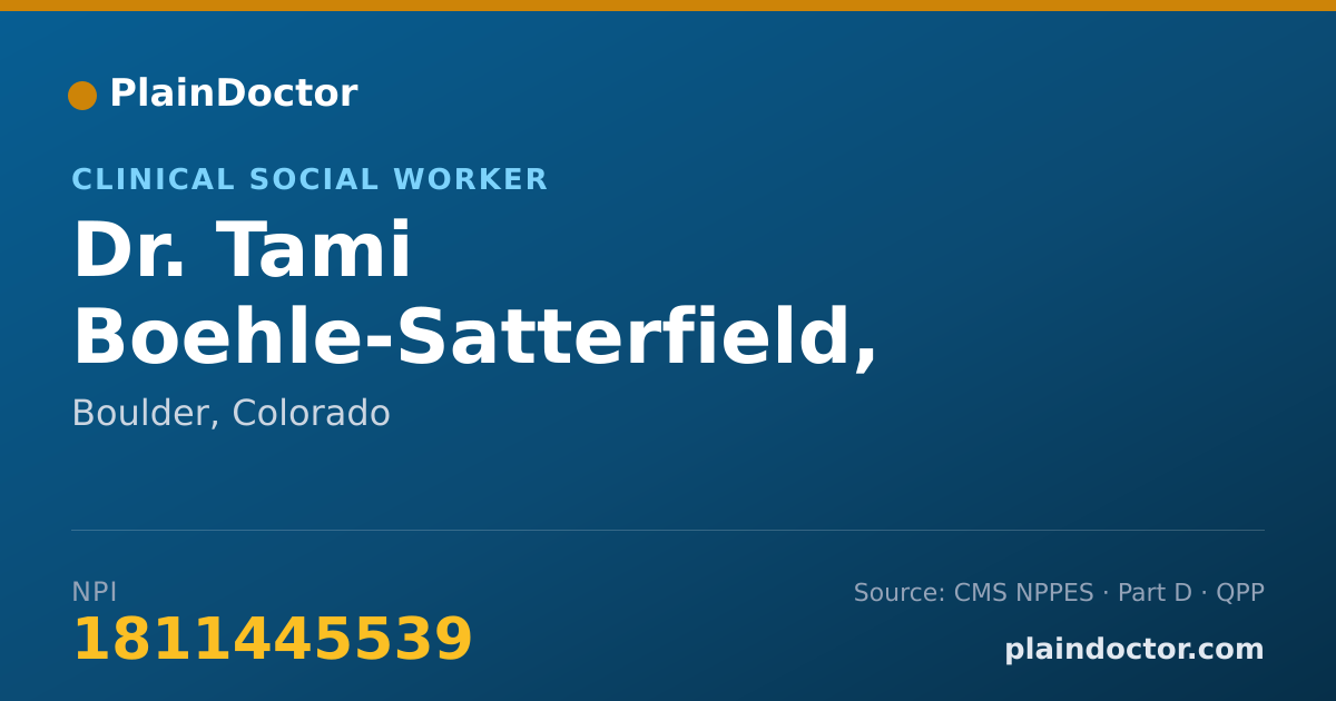 Shareable card for Tami Boehle-Satterfield, LCSW-C - Clinical Social Worker, Boulder, CO