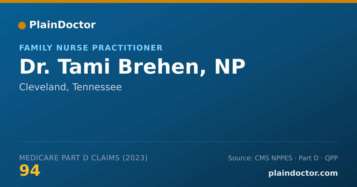 Shareable card for Tami Brehen, NP - Family Nurse Practitioner, Cleveland, TN