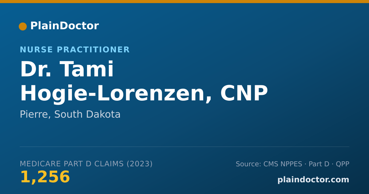 Shareable card for Tami Hogie-Lorenzen, CNP - Nurse Practitioner, Pierre, SD