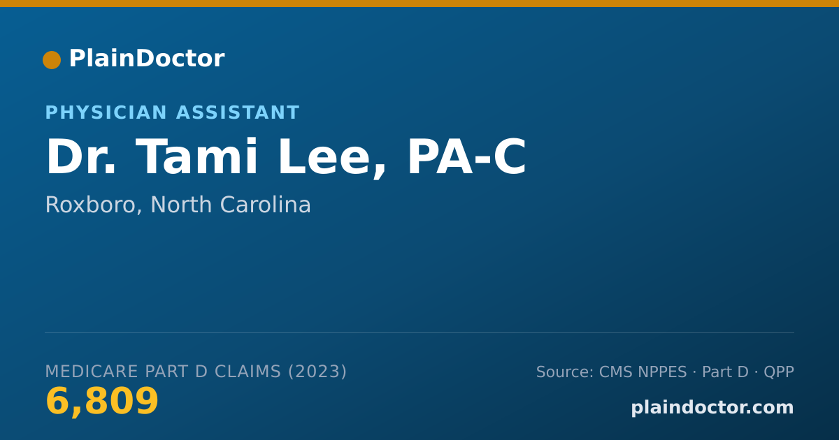Shareable card for Tami Lee, PA-C - Physician Assistant, Roxboro, NC