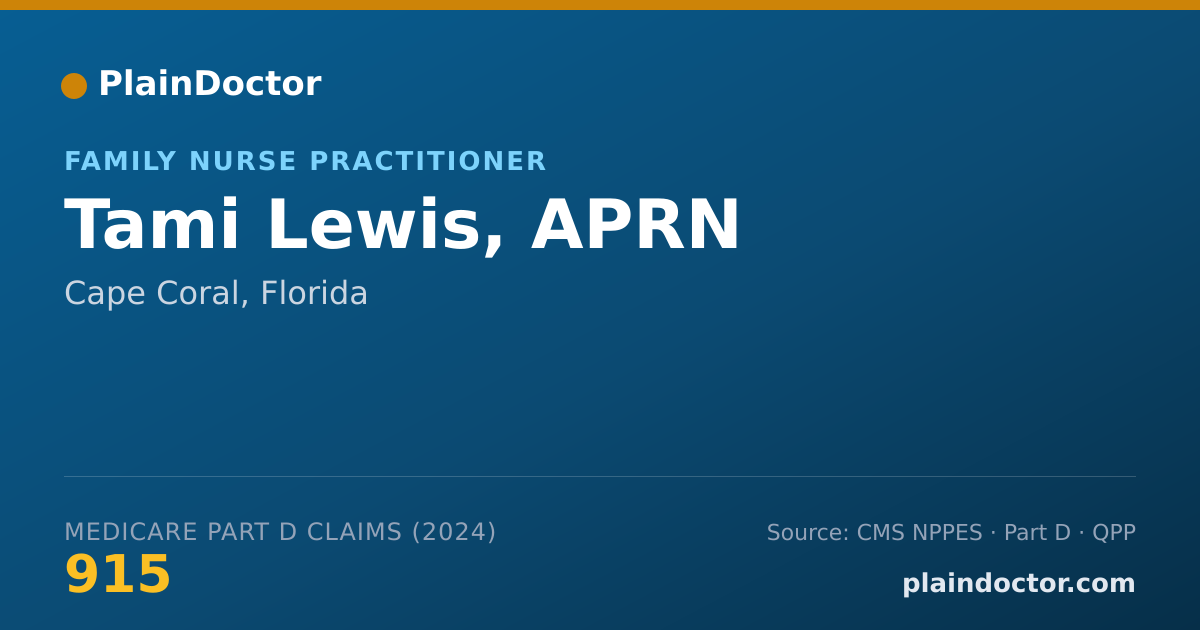 Shareable card for Tami Lewis, APRN - Acute Care Nurse Practitioner, Cape Coral, FL