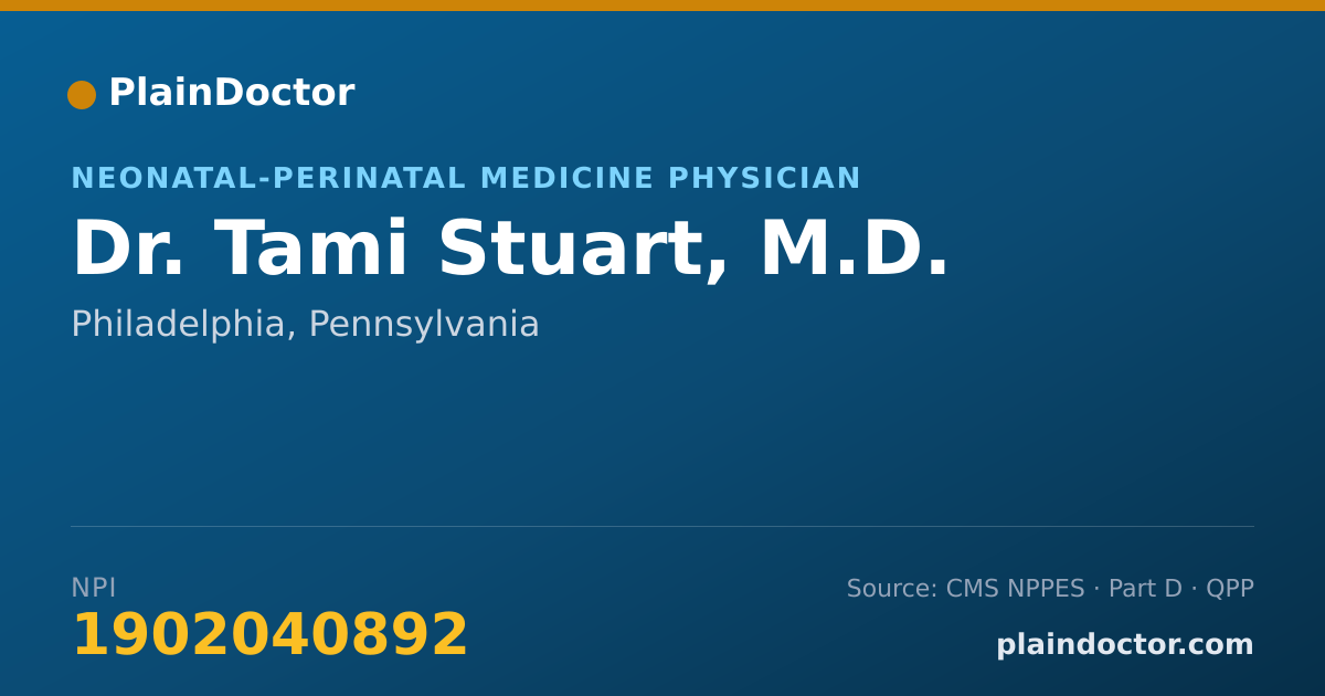 Shareable card for Tami Stuart, M.D. - Neonatal-Perinatal Medicine Physician, Philadelphia, PA