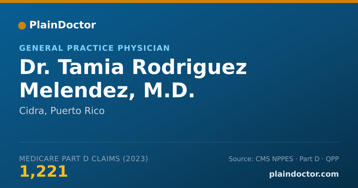 Shareable card for Tamia Rodriguez Melendez, M.D. - General Practice Physician, Cidra, PR