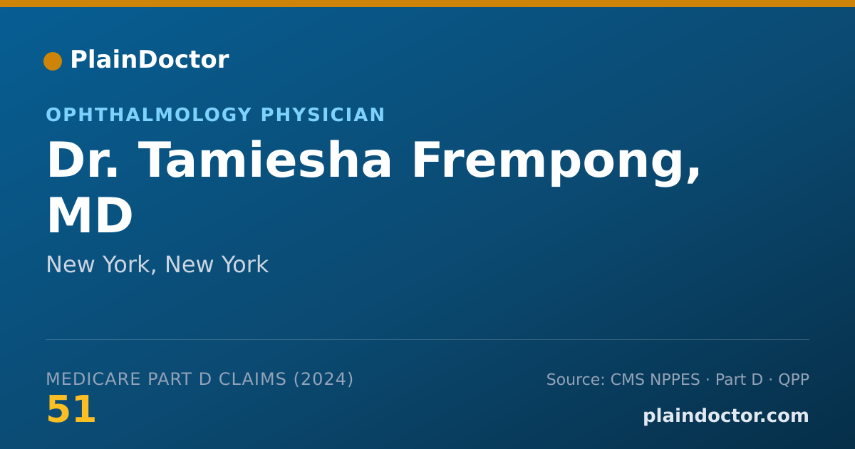 Shareable card for Tamiesha Frempong, MD - Ophthalmology Physician, New York, NY