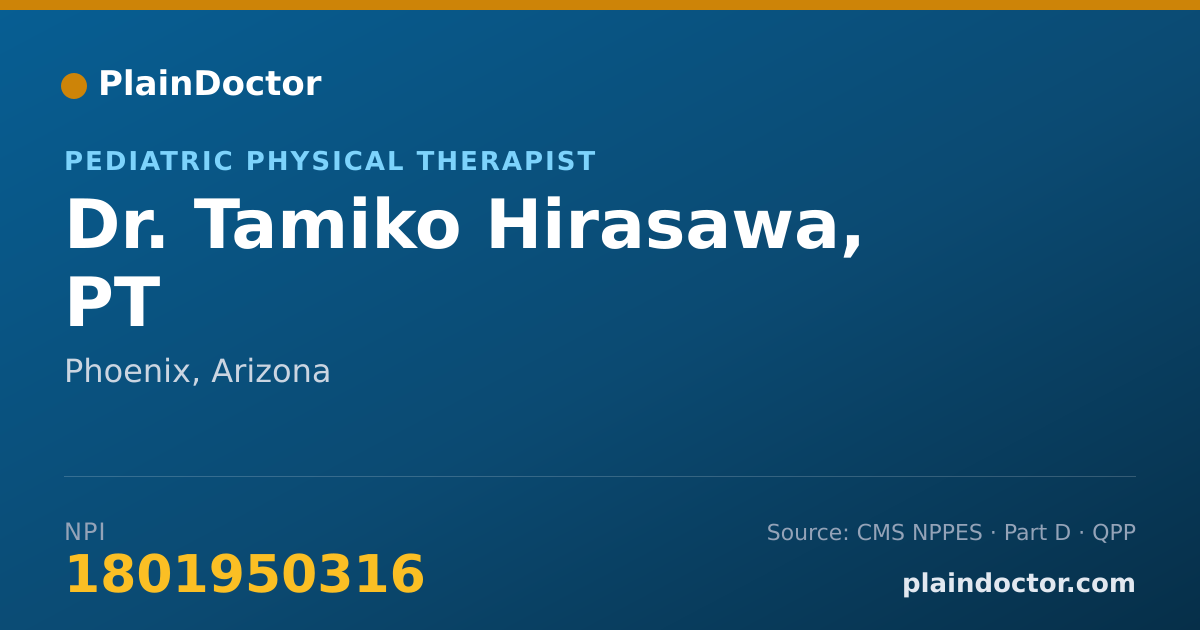 Shareable card for Tamiko Hirasawa, PT - Pediatric Physical Therapist, Phoenix, AZ