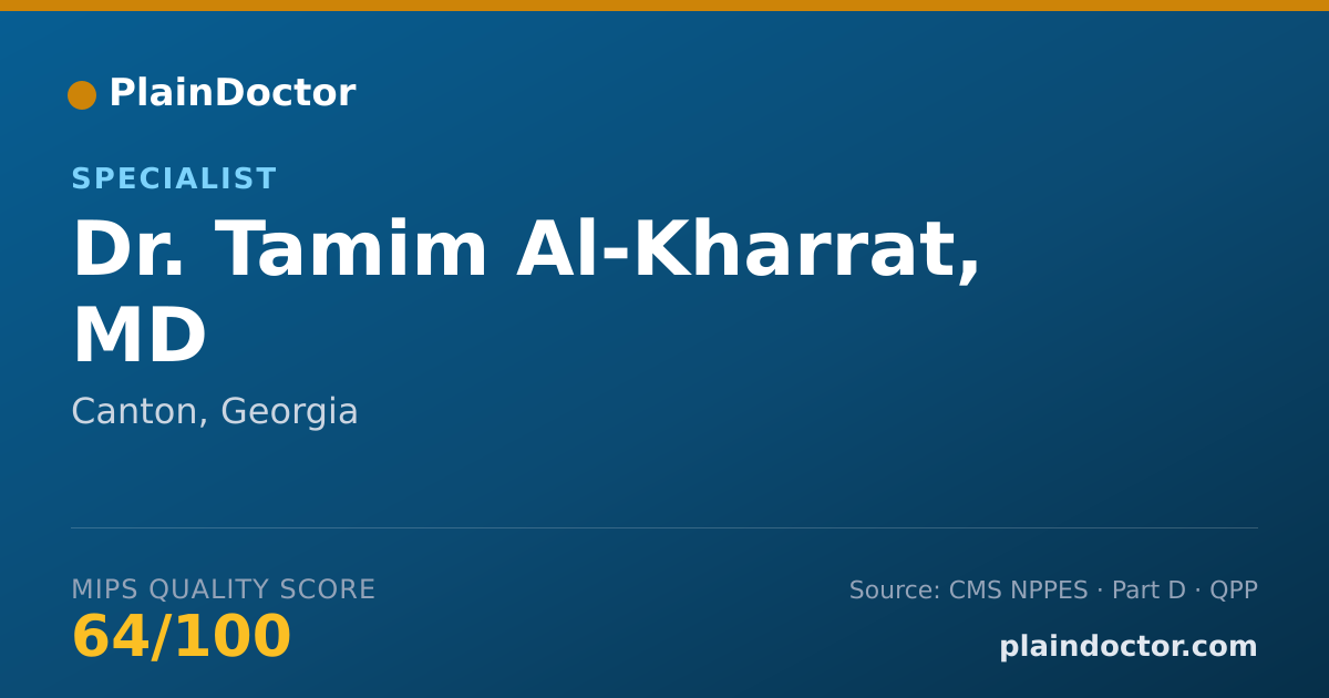 Shareable card for Tamim Al-Kharrat, MD - Specialist, Canton, GA