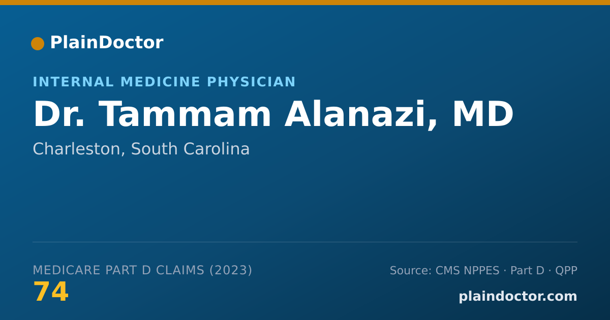 Shareable card for Tammam Alanazi, MD - Internal Medicine Physician, Charleston, SC