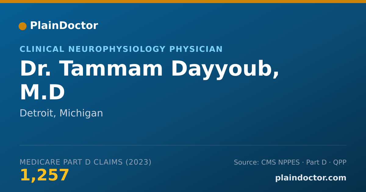 Shareable card for Tammam Dayyoub, M.D - Clinical Neurophysiology Physician, Detroit, MI