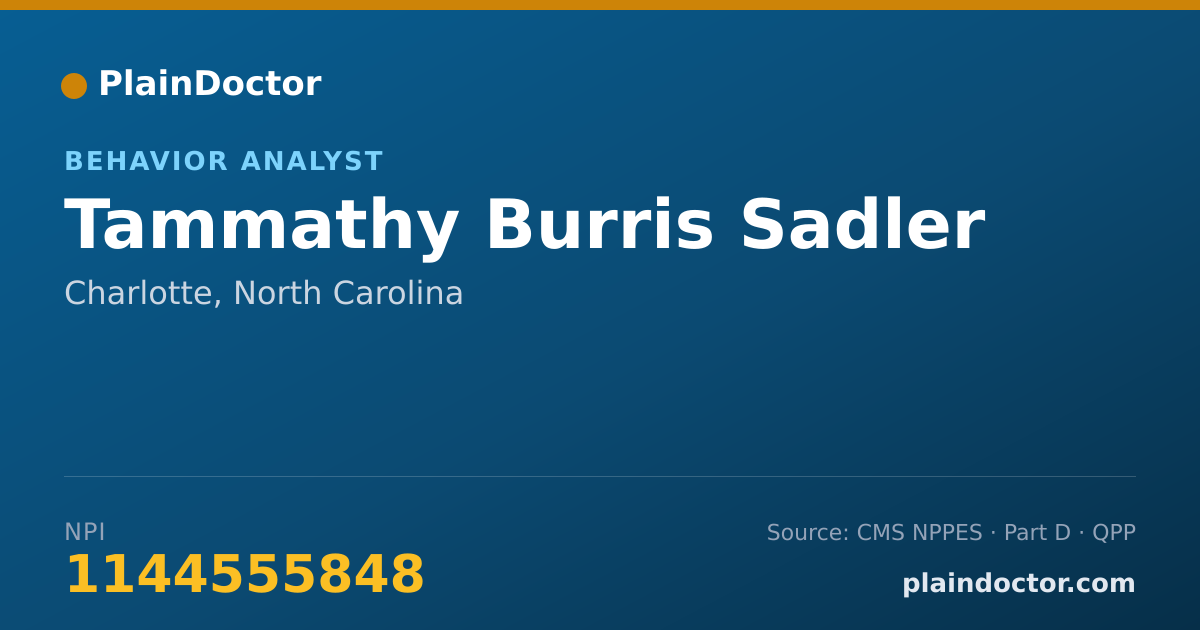 Shareable card for Tammathy Burris Sadler - Behavior Analyst, Charlotte, NC
