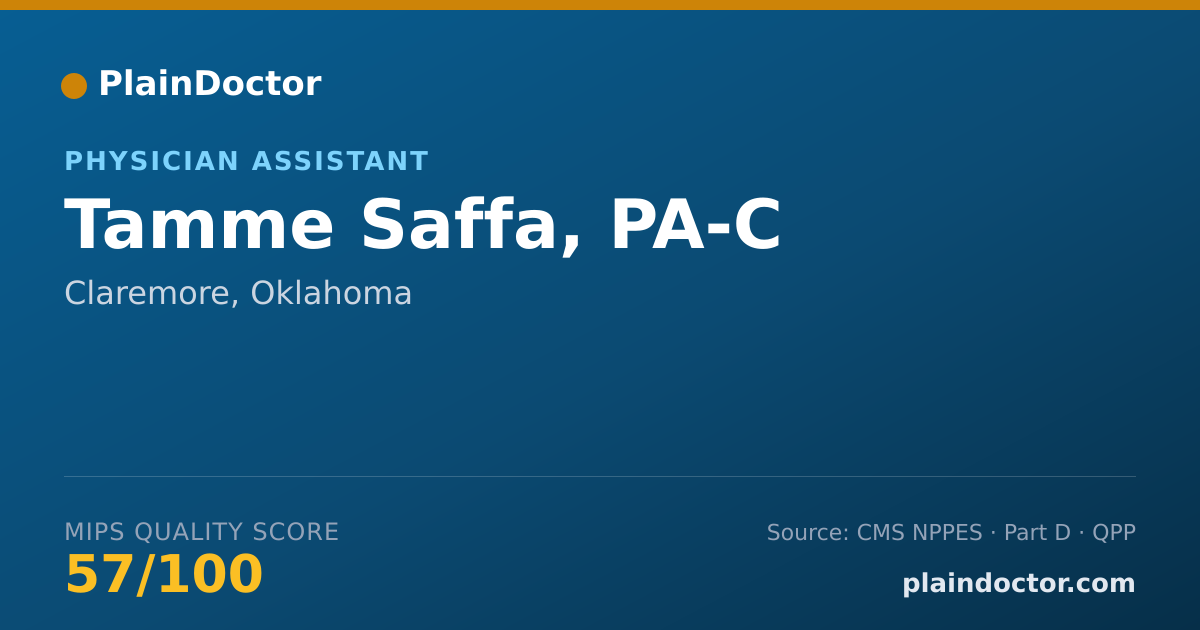 Shareable card for Tamme Saffa, PA-C - Physician Assistant, Claremore, OK