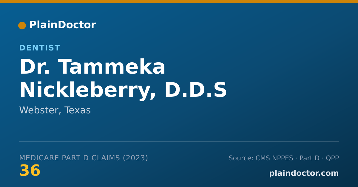 Shareable card for Tammeka Nickleberry, D.D.S - Dentist, Webster, TX