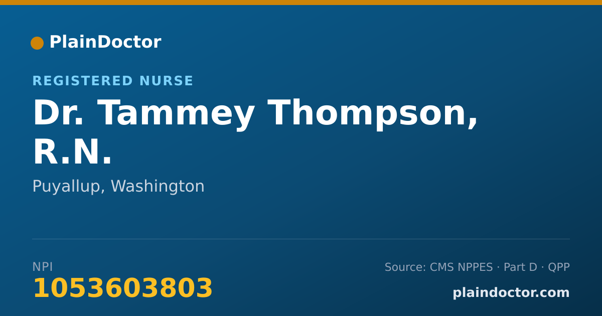 Shareable card for Tammey Thompson, R.N. - Registered Nurse, Puyallup, WA