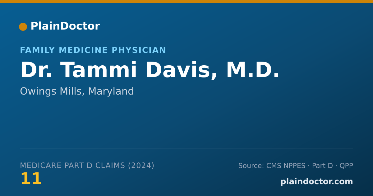Shareable card for Tammi Davis, M.D. - Family Medicine Physician, Owings Mills, MD