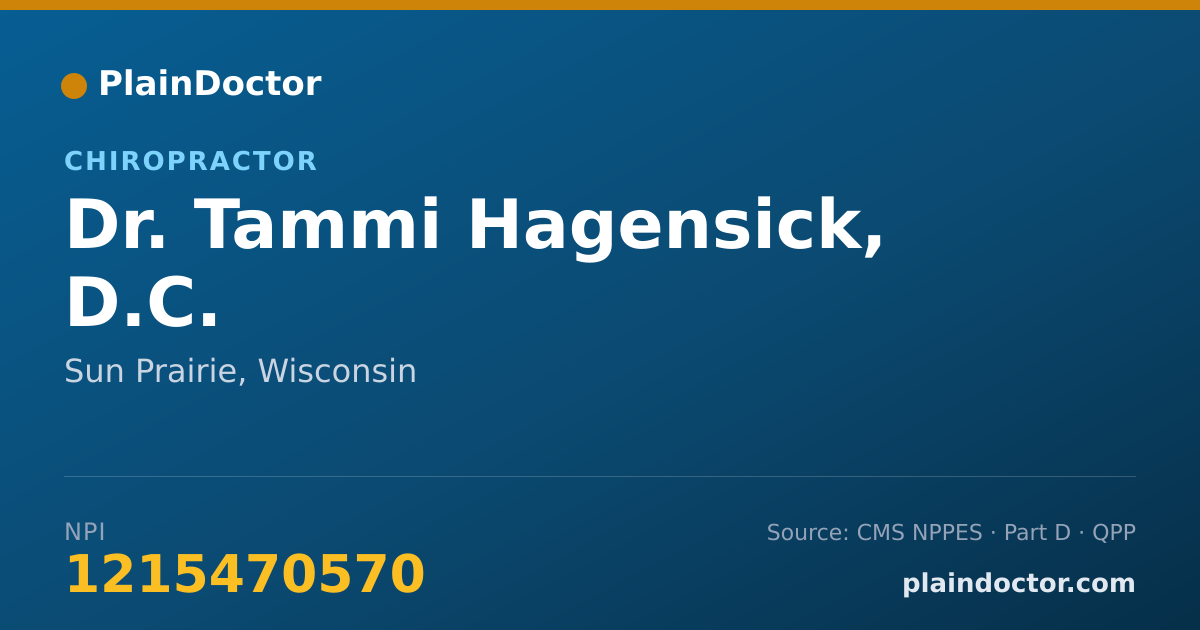 Shareable card for Tammi Hagensick, D.C. - Chiropractor, Sun Prairie, WI
