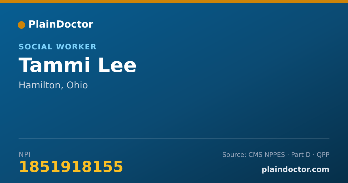 Shareable card for Tammi Lee - Social Worker, Hamilton, OH